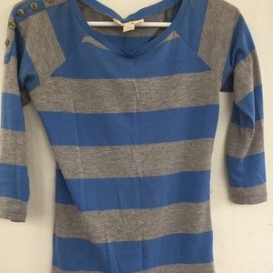 Blue & Gray Striped Shirt
